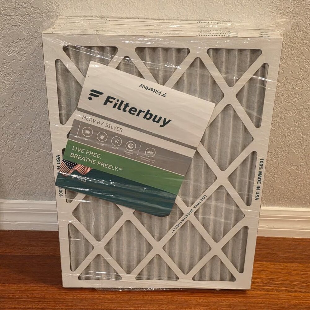 Filterbuy 17x22x1 Merv 8/Silver Air Filters Replacement for HVAC AC Furnace 6 PK